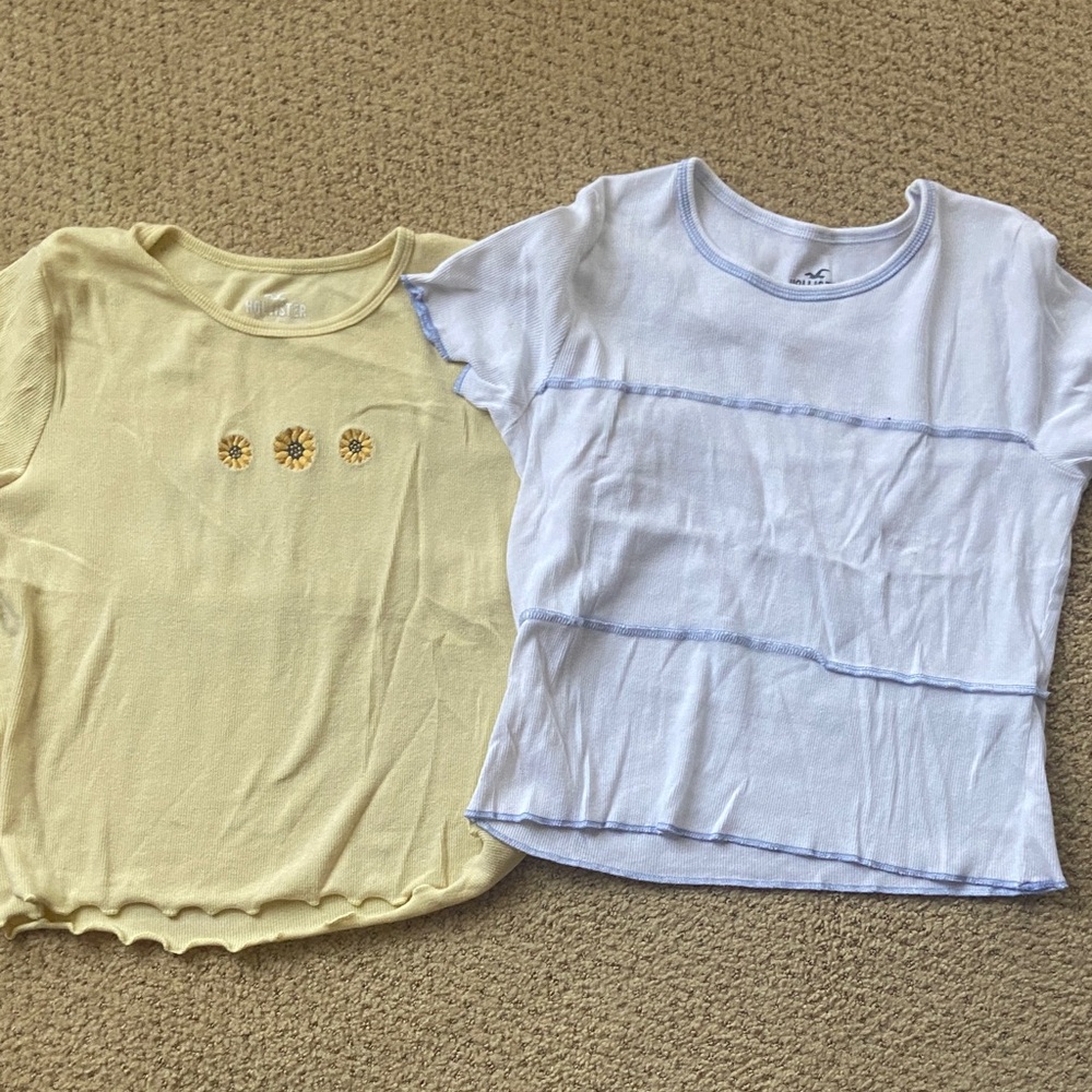 Hollister Yellow and White Tees